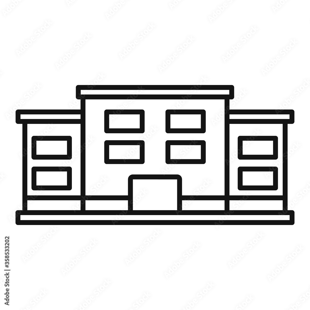 Poster famous university icon. outline famous university vector icon for web design isolated on white backg