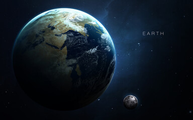 Earth - High resolution. Science 3D illustration of space. Elements furnished by Nasa