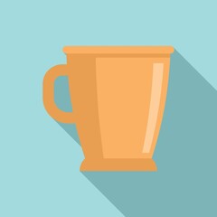Mexican handmade cup icon. Flat illustration of mexican handmade cup vector icon for web design