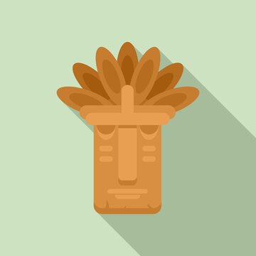 Mexican Tiki Idol Icon. Flat Illustration Of Mexican Tiki Idol Vector Icon For Web Design