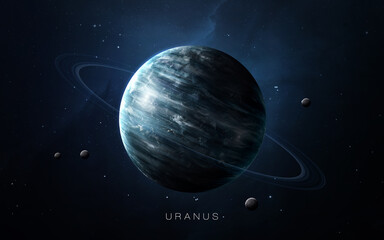 Fototapeta na wymiar Uranus - High resolution . Science 3D illustration of space. Elements furnished by Nasa