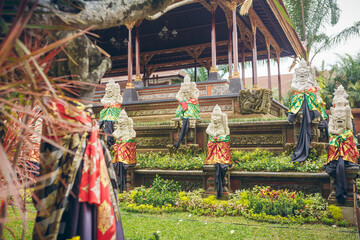 Rangda the demon queen statue in Ubud Palace, Bali 