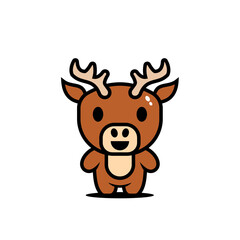 cute deer character vector
