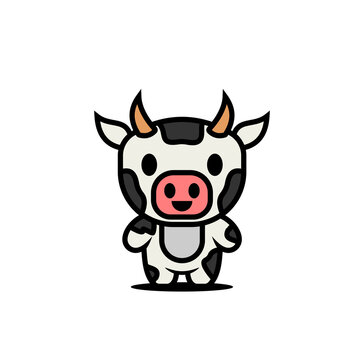 cute cow character vector