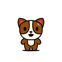 cute dog character vector