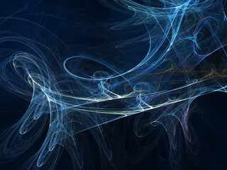 Abstract chaotic pattern on a dark blue background