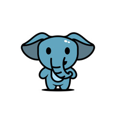 cute elephant character vector