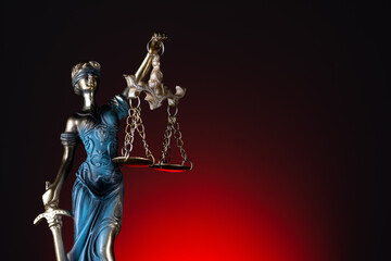 Statue of themis,. Symbol of justice and law