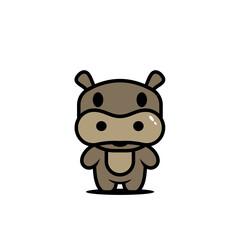 Fototapeta na wymiar cute hippopotamus character vector