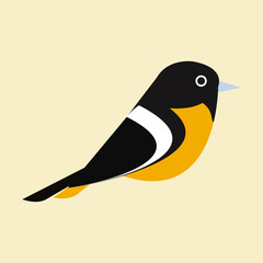 Baltimore Oriole Bird Flat Design Vector Illustration. Bird Logo
