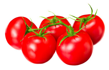 fresh tomatoes isolated on white background. close up.