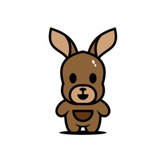 cute kangaroo character vector