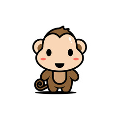 cute monkey character vector