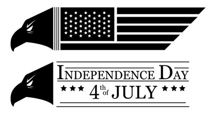 black and white independence eagle Independence day USA celebration banner