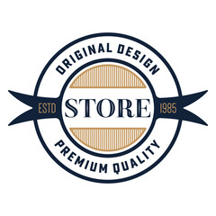 Design Element in Vintage Style for Logotype, Label, Badge and other design. Retro vector illustration