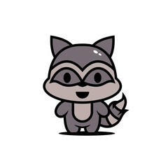 cute raccoon character vector