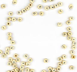 Lettering ENJOY with wooden beads