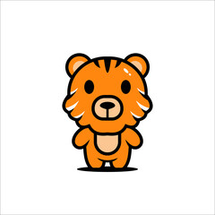 cute tiger character vector
