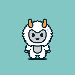 cute yeti character vector