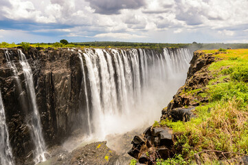 It's Beautiful landscape of Victoria Falls, boarder of Zambia and Zimbabwe. UNESCO World Heritage