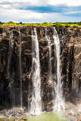 It's Beautiful view of the Victoria Falls, boarder of Zambia and Zimbabwe. UNESCO World Heritage