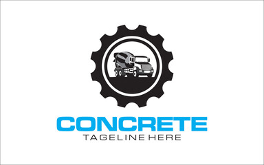 concrete mixer truck logo design
