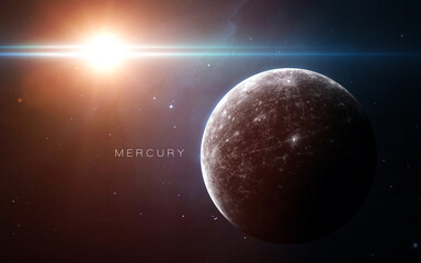 Obraz na płótnie Canvas Mercury - High resolution. Science 3D illustration of space. Elements furnished by Nasa