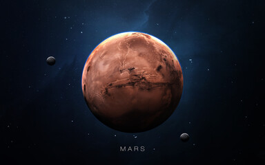 Mars - High resolution. Science 3D illustration of space. Elements furnished by Nasa - 358538296