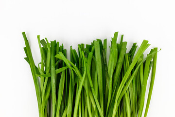Thin leek on white background