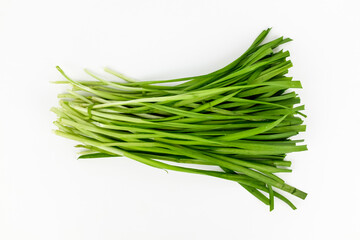 Thin leek on white background