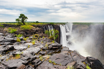 It's Victoria Falls from the Livingstone Island, named after the Scottish explorer David Livingstone