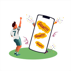 People do activities with big phone vector