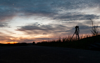 Naklejka premium Timelaps evening