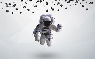 Astronaut in outer space art. Science 3D illustration of space. Elements furnished by Nasa