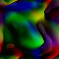 Rainbow colored abstract seamless pattern. Organic gradient surreal background. Fluid shapes. Melting wax.