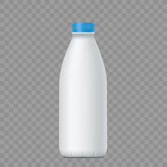 Blank white bottle with milk. Vector illustration