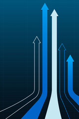 Arrows going up - competition concept. The concept of leadership. Vector illustration.