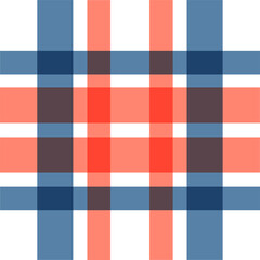 Textured red, white and blue plaid vector background. The pattern for textiles. Background for food. Chequered.