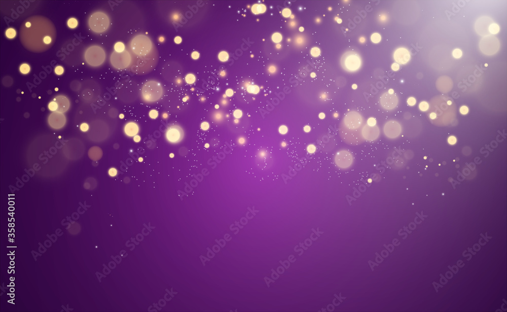 Poster Brilliant gold dust vector shine. Glittering shiny ornaments for background. Vector illustration.