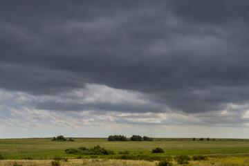 storm clouds over the field