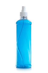 blue cleaning  glass substance - plastic bottle with liquid soap isolated