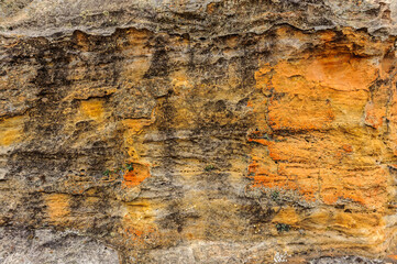 It's Close viw of the rocks in the dry desert