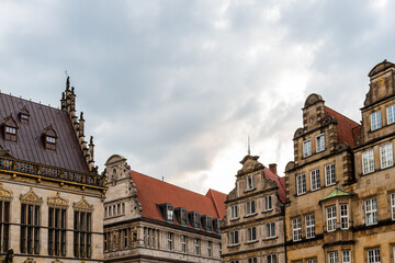 Fototapeta na wymiar Historical centre of the medieval Hanseatic City of Bremen in Germany.