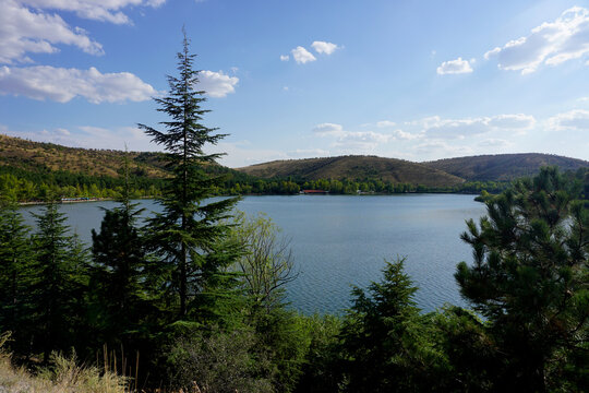 Eymir lake view in the spring season