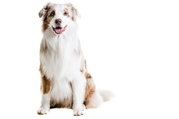 Full Length Of Australian Shepherd Panting.