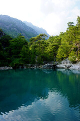 urquoise blue Göynük Canyon in Antalya, Turkey