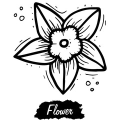 Obraz premium Flower isolated on white background. Vintage black vector