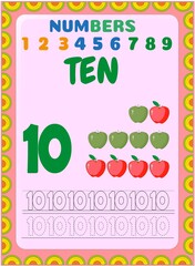 Preschool toddler math with green apple and red apple design