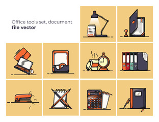 Office tools, document file vector illustration