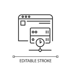 Caching linear icon. Modern internet technology for user convenience thin line customizable illustration. Contour symbol. Browsing history database. Vector isolated outline drawing. Editable stroke © IMG visuals icons